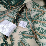 Sally Scott 松の葉 ウール 総柄 ブラウス シャツ グリーン ベージュ レディース サリースコット【中古】6-0701M∞