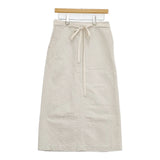 ARMEN コットンリネン ロングラップスカート 巻きスカート サイズ1 ロングスカート ホワイト レディース アーメン【中古】6-0326M◎