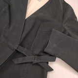 YAECA WRITE ワークカシュクールコート ラップコート サイズS 羽織り brisbane moss 定価43200円 175211 コート ネイビー タグBLACK レディース ヤエカ ライト【中古】6-0621M∞