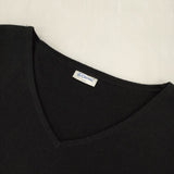 ORCIVAL RC-9116 Vネックコットンロードバスクシャツ 長袖Ｔシャツ カットソー ロンＴ ブラック レディース オーシバル/オーチバル【中古】6-0701M∞