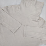 MILFOIL オーガニックコットン 薄手接結タートルネック 長袖Ｔシャツ カットソー ロンＴ ベージュ レディース ミルフォイル【中古】6-0701M∞