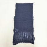 HUG O WaR モヘア混 透かし編み マフラー ネイビー レディース ハグオーワー【中古】6-0914T◎