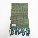 みちのくあかね会 ホームスパン ウール Hand spun & woven ORIZA マフラー グリーン ブルー レディース みちのくあかね会【中古】6-0914T◎