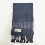 みちのくあかね会 ホームスパン ウール Hand spun & woven ORIZA マフラー ネイビー グレー レディース みちのくあかね会【中古】6-0914T◎
