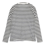 n100 nc-1070 コットン ボーダー 長袖Ｔシャツ カットソー ロンＴ ホワイト ネイビー レディース エヌワンハンドレッド【中古】6-0701M∞