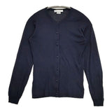 JOHN SMEDLEY シーアイランドコットン イングランド製 XS カーディガン ネイビー レディース ジョンスメドレー【中古】6-0701M∞