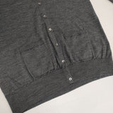 JOHN SMEDLEY ニュージーランドメリノウール イングランド製 XS Vネック カーディガン グレー レディース ジョンスメドレー【中古】6-0823T∞
