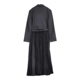 chika kisada プリーツ切替コート CC-19125 ウール サイズ1 コート ブラック レディース チカ キサダ【中古】6-0823T∞