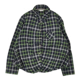 Cotton House Aya コットンチェックネル 製品洗い ブラウス シャツ ブラック グリーン レディース コットンハウスアヤ【中古】6-0905T∞