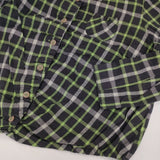 Cotton House Aya コットンチェックネル 製品洗い ブラウス シャツ ブラック グリーン レディース コットンハウスアヤ【中古】6-0905T∞