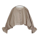 nest Robe/UpcycleLino キャンディスリーブ2wayボレロブラウス 01232-1355 ブラウス シャツ 23SS ベージュ レディース ネストローブ/アップサイクルリノ【中古】6-0518M∞