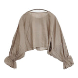 nest Robe/UpcycleLino キャンディスリーブ2wayボレロブラウス 01232-1355 ブラウス シャツ 23SS ベージュ レディース ネストローブ/アップサイクルリノ【中古】6-0518M∞