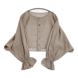 nest Robe/UpcycleLino キャンディスリーブ2wayボレロブラウス 01232-1355 ブラウス シャツ 23SS ベージュ レディース ネストローブ/アップサイクルリノ【中古】6-0518M∞