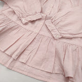 nest Robe/UpcycleLino 未使用 天然染め切替ギャザ ーブラウス 定価25300円 01231-1303 ブラウス シャツ 23SS ピンク レディース ネストローブ/アップサイクルリノ【中古】6-0518M∞