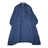 Conges payes リネン ガーゼ チュニック ワンピース ネイビー レディース コンジェ ペイエ【中古】6-0504M∞