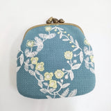mina perhonen flower crown cuddle purse カドルパース acs7352 定価39600円 がま口 財布 24SS ブルー レディース ミナペルホネン【中古】6-0307G♪