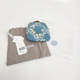 mina perhonen flower crown cuddle purse カドルパース acs7352 定価39600円 がま口 財布 24SS ブルー レディース ミナペルホネン【中古】6-0307G♪