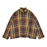 45R/45rpm インドざっくりネルのMシャツ 定価42900円 チェック コットン 長袖シャツ ブラウン レディース フォーティーファイブアールピーエム【中古】6-0712M♪