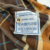 45R/45rpm インドざっくりネルのMシャツ 定価42900円 チェック コットン 長袖シャツ ブラウン レディース フォーティーファイブアールピーエム【中古】6-0712M♪