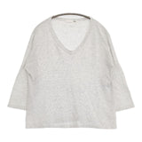 evam eva soft cotton V neck PO ソフトコットンVネックプルオーバー E131K001 定価11550円 セーター ニット ライトグレー レディース エヴァムエヴァ【中古】6-0701M∞