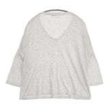 evam eva soft cotton V neck PO ソフトコットンVネックプルオーバー E131K001 定価11550円 セーター ニット ライトグレー レディース エヴァムエヴァ【中古】6-0701M∞