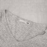 evam eva soft cotton V neck PO ソフトコットンVネックプルオーバー E131K001 定価11550円 セーター ニット ライトグレー レディース エヴァムエヴァ【中古】6-0701M∞