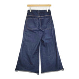 adam et Rope/SOMETHING バギーデニム カットオフ サイズ25 ワイド フレア デニムパンツ ネイビー レディース アダムエロペ/サムシング【中古】6-0424G♪