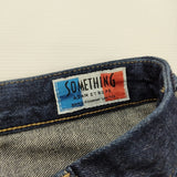 adam et Rope/SOMETHING バギーデニム カットオフ サイズ25 ワイド フレア デニムパンツ ネイビー レディース アダムエロペ/サムシング【中古】6-0424G♪