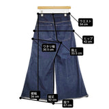 adam et Rope/SOMETHING バギーデニム カットオフ サイズ25 ワイド フレア デニムパンツ ネイビー レディース アダムエロペ/サムシング【中古】6-0424G♪