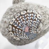 mina perhonen/hitomi shinoyama ピーコック 刺繍 クジャク 帽子 ベレー帽 ベージュ レディース ミナペルホネン/ヒトミ シノヤマ【中古】6-0806T◎