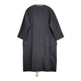 mina perhonen forest parade na6234 サイズ36 シルクウールカシミヤ ノーカラー コート ブラック レディース ミナペルホネン【中古】6-0314T♪