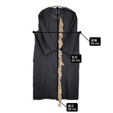 mina perhonen forest parade na6234 サイズ36 シルクウールカシミヤ ノーカラー コート ブラック レディース ミナペルホネン【中古】6-0314T♪