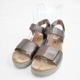 Clarks Unstructured レザー US9 アンクルベルト サンダル ゴールド レディース クラークス【中古】6-0413S◎