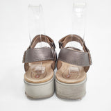 Clarks Unstructured レザー US9 アンクルベルト サンダル ゴールド レディース クラークス【中古】6-0413S◎