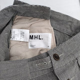 MHL. コットン ウール 千鳥格子 595-7243502 CHEF CHECK COTTON WOOL ワイド パンツ ホワイト ブラック レディース エムエイチエル【中古】6-0803T∞