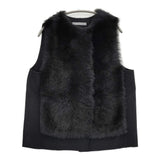 theory luxe TERRA BRONTE SHEARLING ムートン ファーベスト 38 定価198000円 ベスト ブラック レディース セオリーリュクス【中古】6-0304T♪