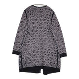 LEONARD 総柄 リバーシブル ウールシルクニット ジャケット サイズ42 カーディガン ダークネイビー 濃紺 レディース レオナール【中古】6-0304T♪