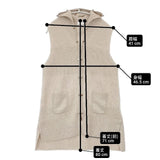 EL MIDAS カシミヤ レッキスファー ラメ リブニット ベスト ベージュ レディース エルミダ【中古】6-0813T∞