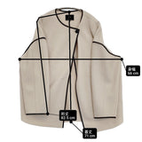 23区 コンプレストパイルショートアウター サイズ38 定価36300円 ノーカラージャケット 22AW ベージュ レディース ニジュウサンク【中古】6-0304T♪