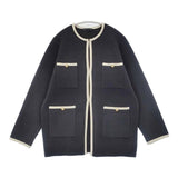 23区 ミニブークレ ニットジャケット 定価31900円 ノーカラージャケット グレー レディース ニジュウサンク【中古】6-0813T∞