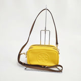 Tory Burch ペリーボンベ レザー ショルダーバッグ イエロー レディース トリーバーチ【中古】6-0812G∞
