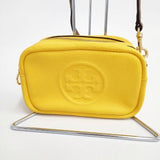 Tory Burch ペリーボンベ レザー ショルダーバッグ イエロー レディース トリーバーチ【中古】6-0812G∞
