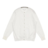 23区 レーヨンポリエステルストレッチ カーディガン 定価18920円 金ボタン カーディガン ホワイト レディース ニジュウサンク【中古】6-0625M∞