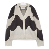 marimekko Lokki ウールレーヨン カーディガン ライトベージュ グレー レディース マリメッコ【中古】6-0813T∞