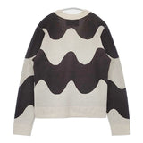 marimekko Lokki ウールレーヨン カーディガン ライトベージュ グレー レディース マリメッコ【中古】6-0813T∞