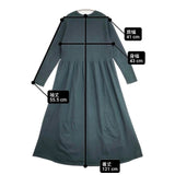 23区 洗える ヴィスコースストレッチ Aライン ニットワンピース 定価28600円 ワンピース グリーン レディース ニジュウサンク【中古】6-0618M∞