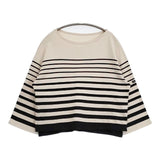 23区/ARMOR LUX 洗える ベルスリーブボーダー 長袖Ｔシャツ カットソー ロンＴ ベージュ ブラック レディース ニジュウサンク/アルモーリュックス【中古】6-0618M∞