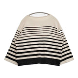 23区/ARMOR LUX 洗える ベルスリーブボーダー 長袖Ｔシャツ カットソー ロンＴ ベージュ ブラック レディース ニジュウサンク/アルモーリュックス【中古】6-0618M∞