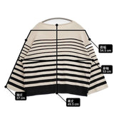 23区/ARMOR LUX 洗える ベルスリーブボーダー 長袖Ｔシャツ カットソー ロンＴ ベージュ ブラック レディース ニジュウサンク/アルモーリュックス【中古】6-0618M∞