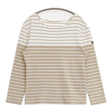 23区/ARMOR LUX 洗える バイカラーボーダー 長袖Ｔシャツ カットソー ロンＴ ベージュ ホワイト レディース ニジュウサンク/アルモーリュックス【中古】6-0618M∞